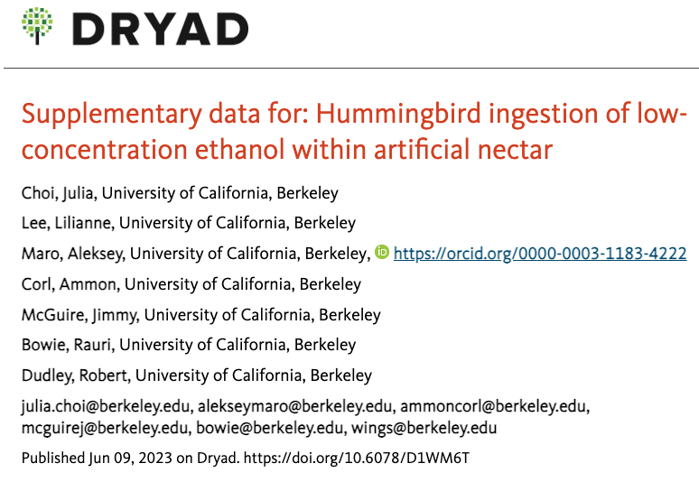 dryad hummingbird data